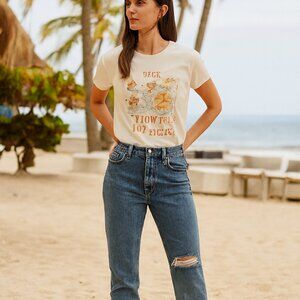 We The‎ Free People Ripped Button Fly Distressed Jeans Western Hippie Preppy 27